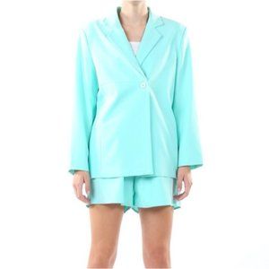 Beulah Style Just Business Two Piece Set Blazer Shorts Set Mint Size Medium NWT